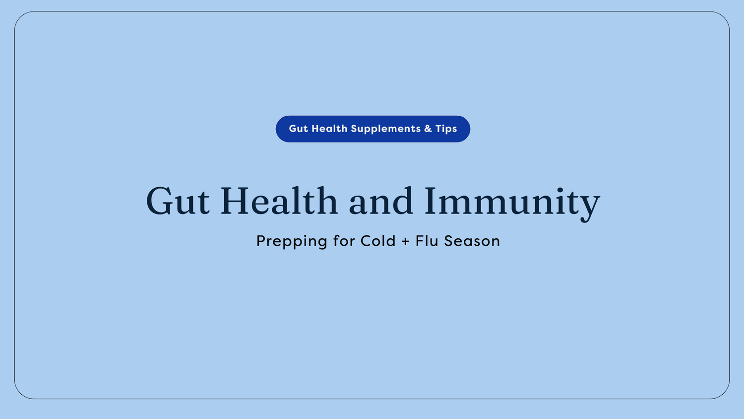Gut Health and Immunity: Prepping for Cold + Flu Season