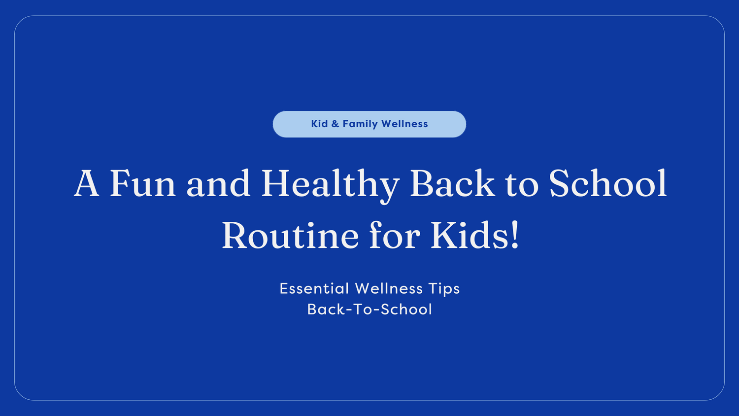 back to school routine