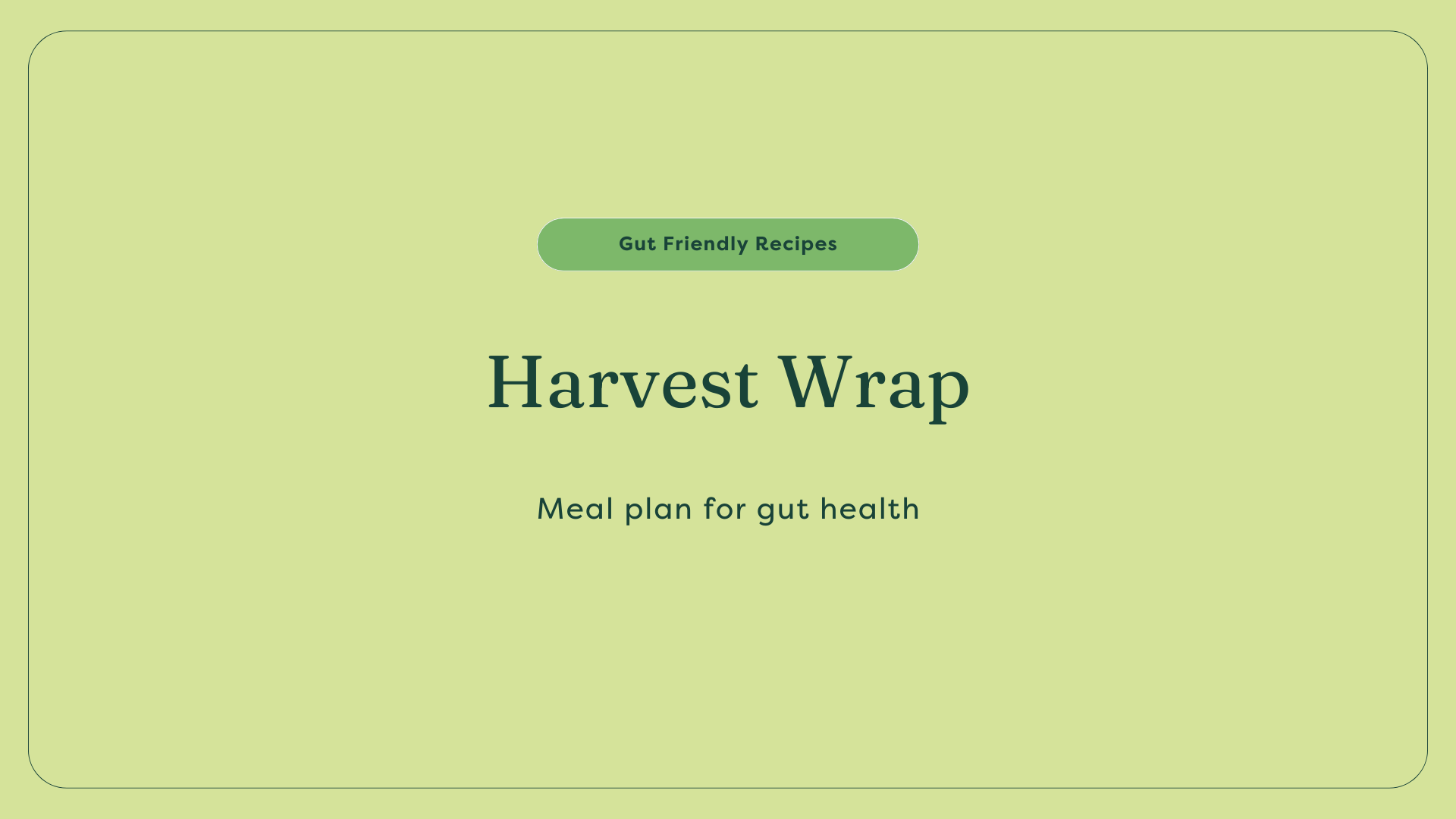 meal plan for gut health