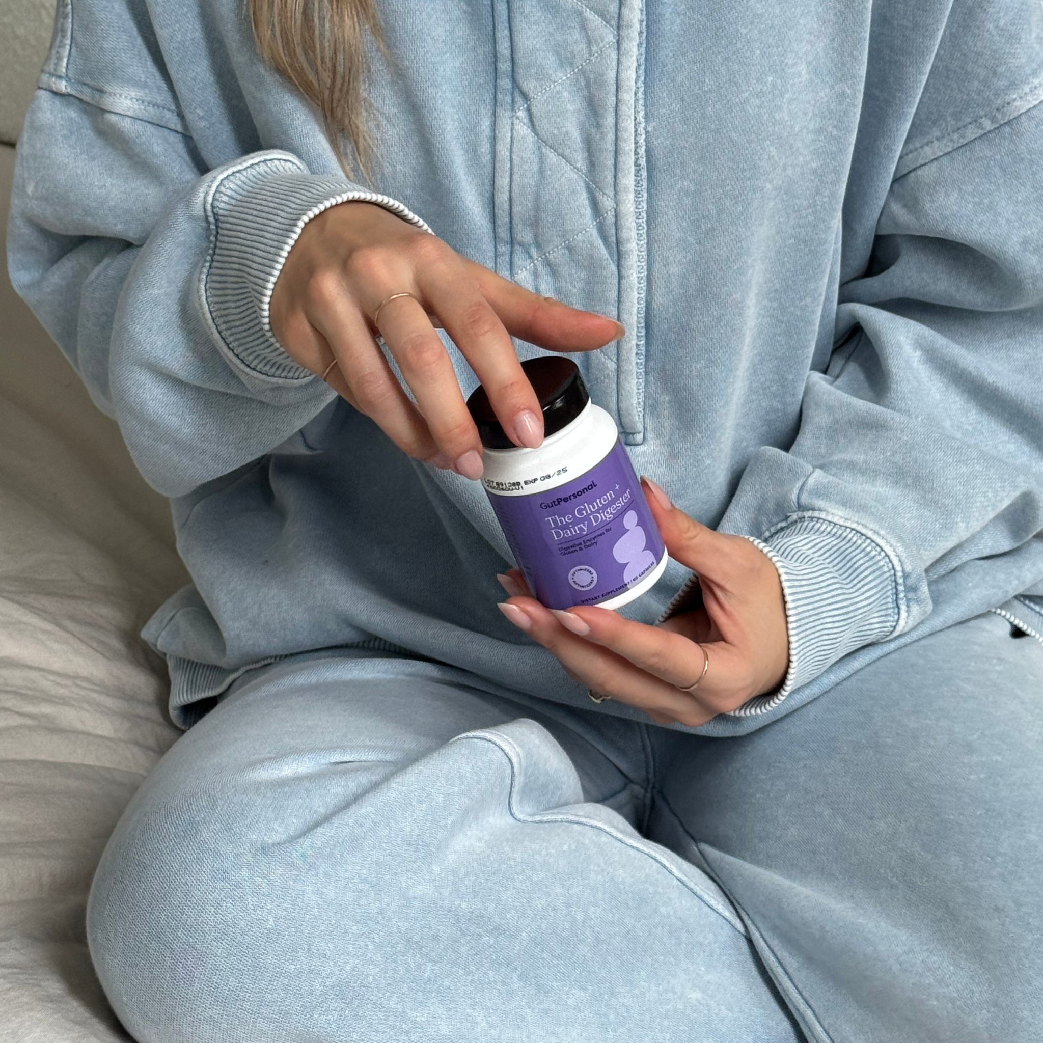 women opening the gluten and dairy digester