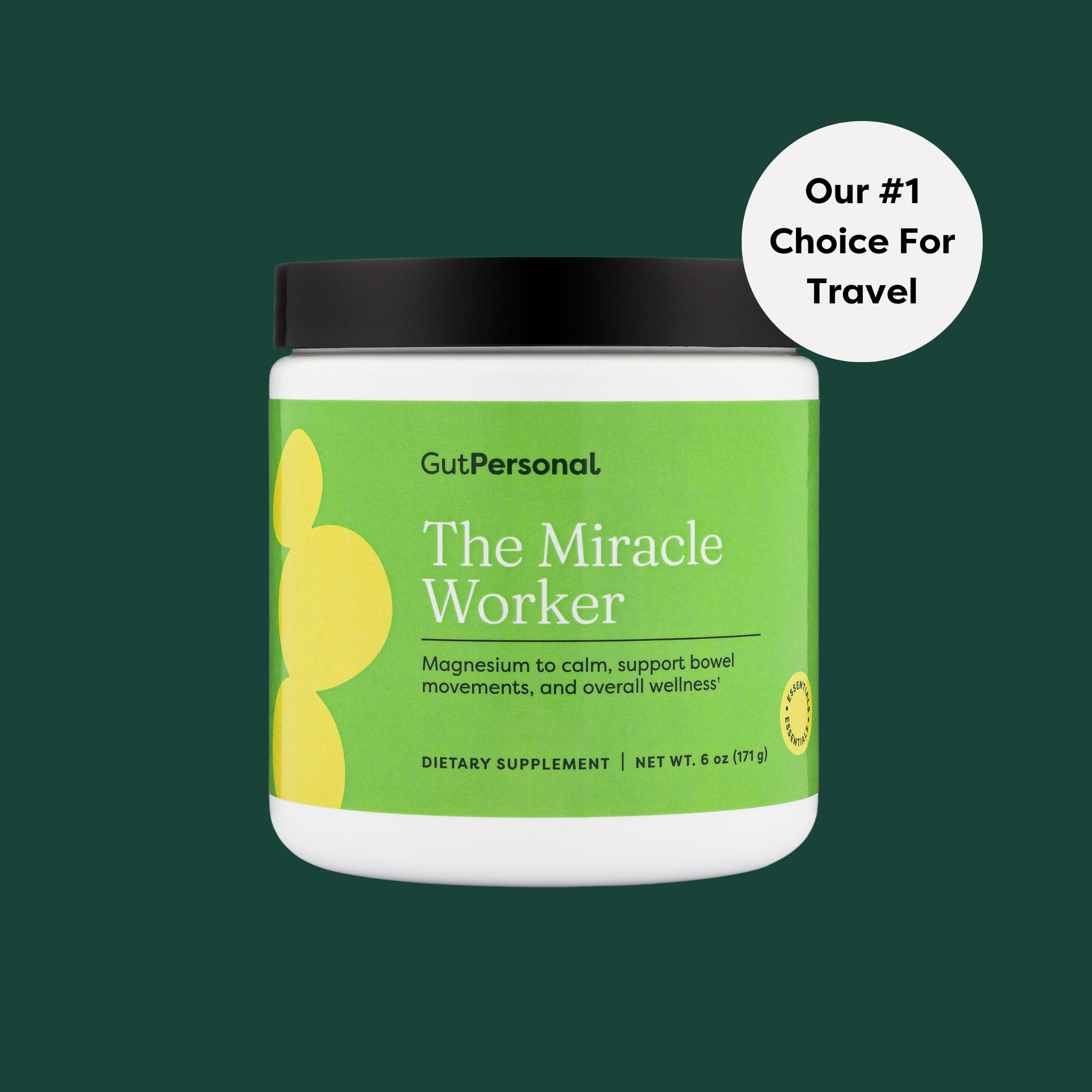 miracle worker magnesium canister with callout about #1 choice for travel