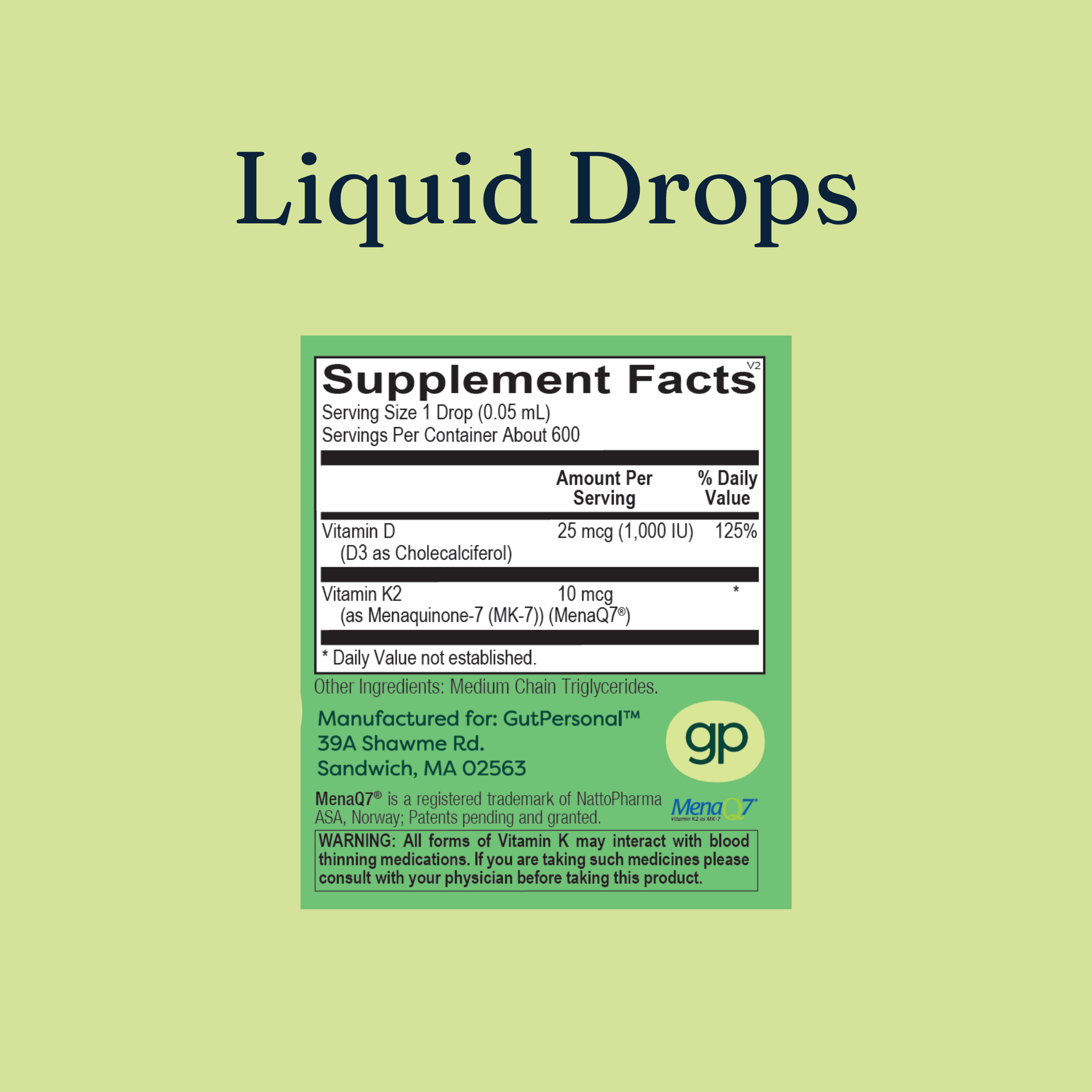image of the supplemental fact of the sunshine liquid drops by gutpersonal