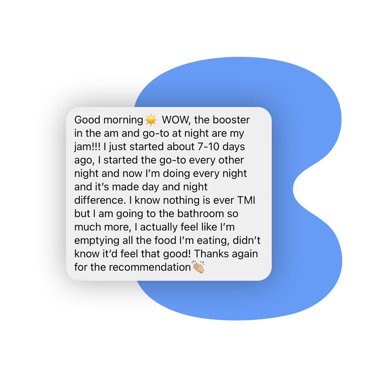 image of the testimonial of the booster by gutpersonal