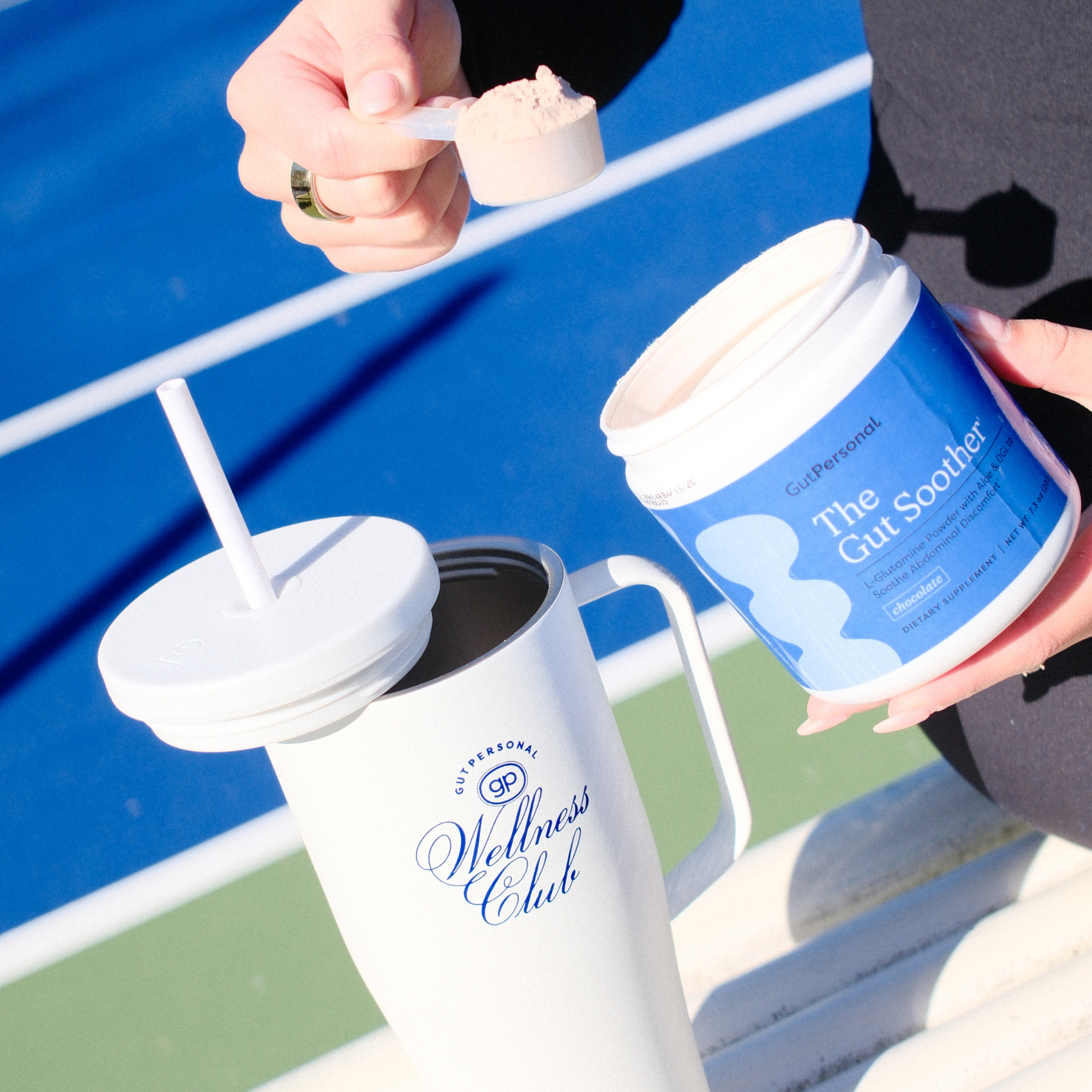 wellness club tumblr with gut soother powder by gutpersonal