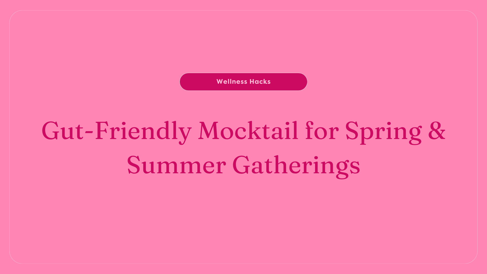 Gut-Friendly Mocktail (Low Sugar Summer Recipe)