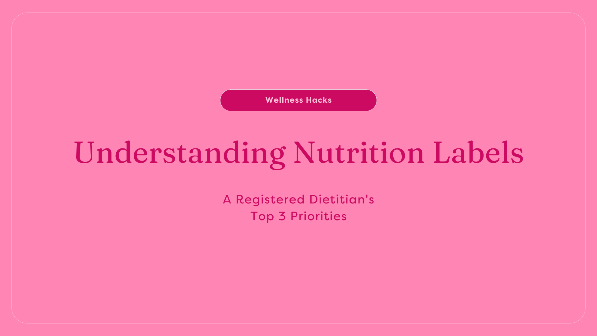 understanding nutrition label