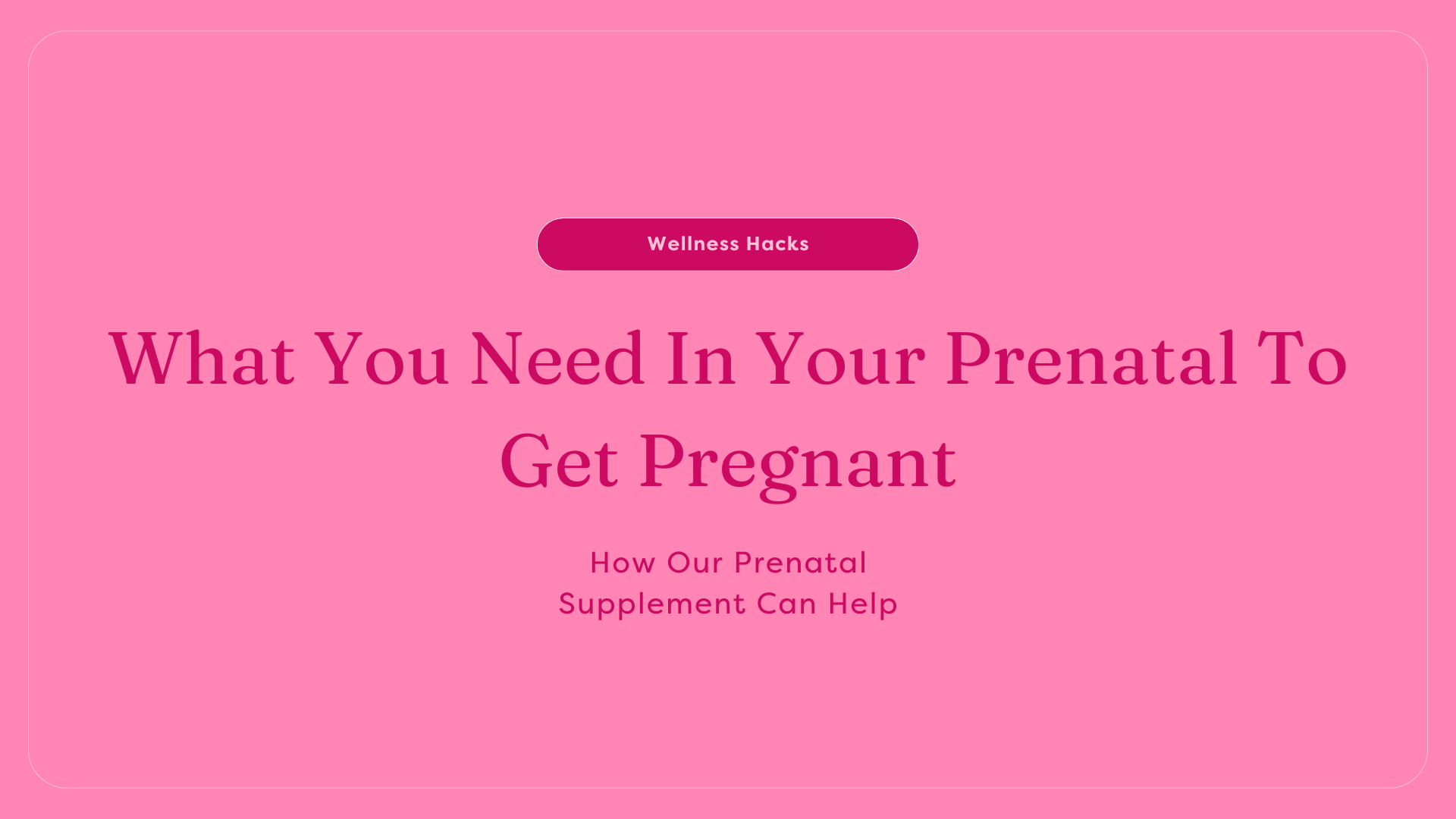 what makes for a good prenatal supplement 